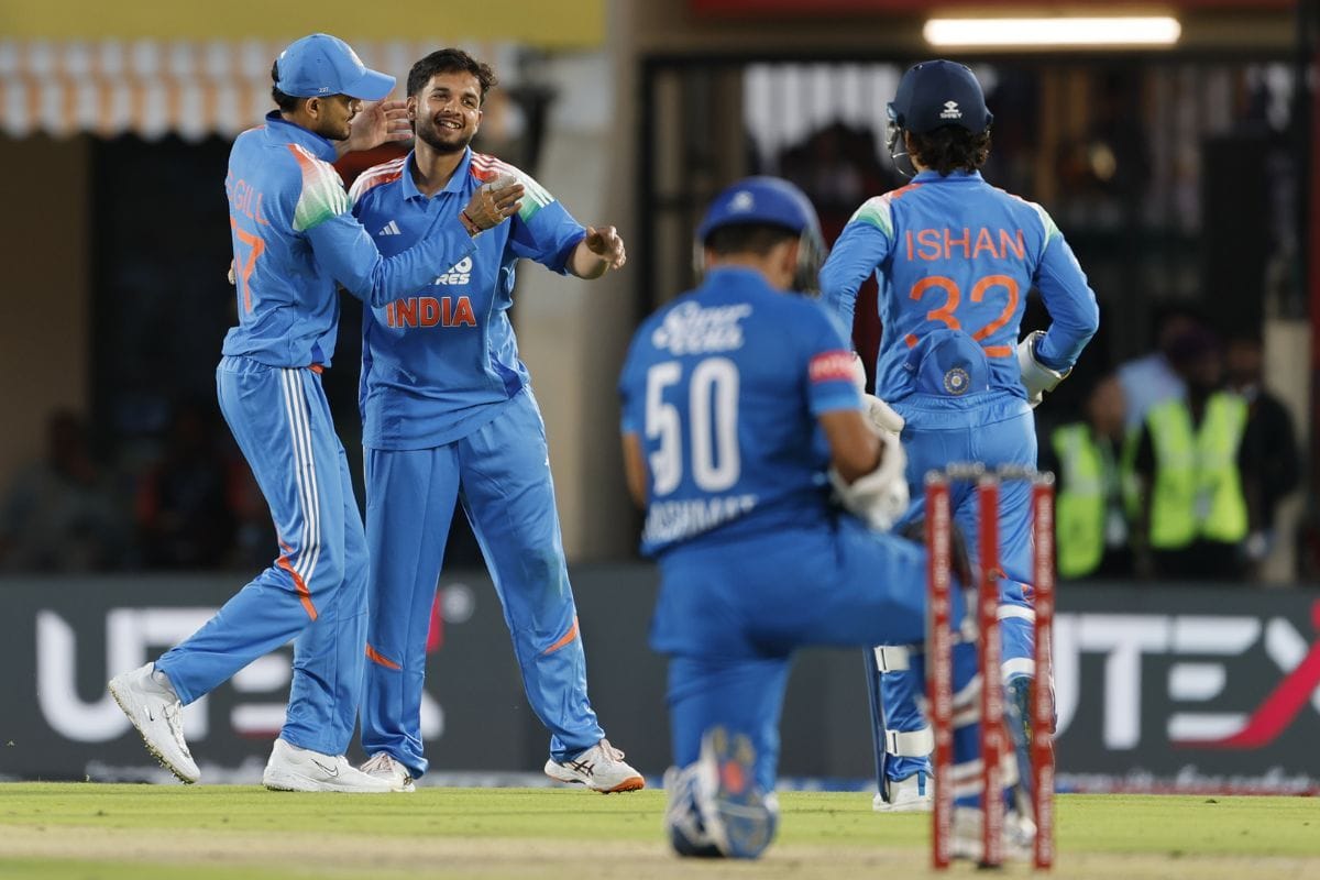 Debutant Harsh Dubey picks up maiden wicket after two expensive overs in IND vs AFG 2026 1st ODI [Watch]