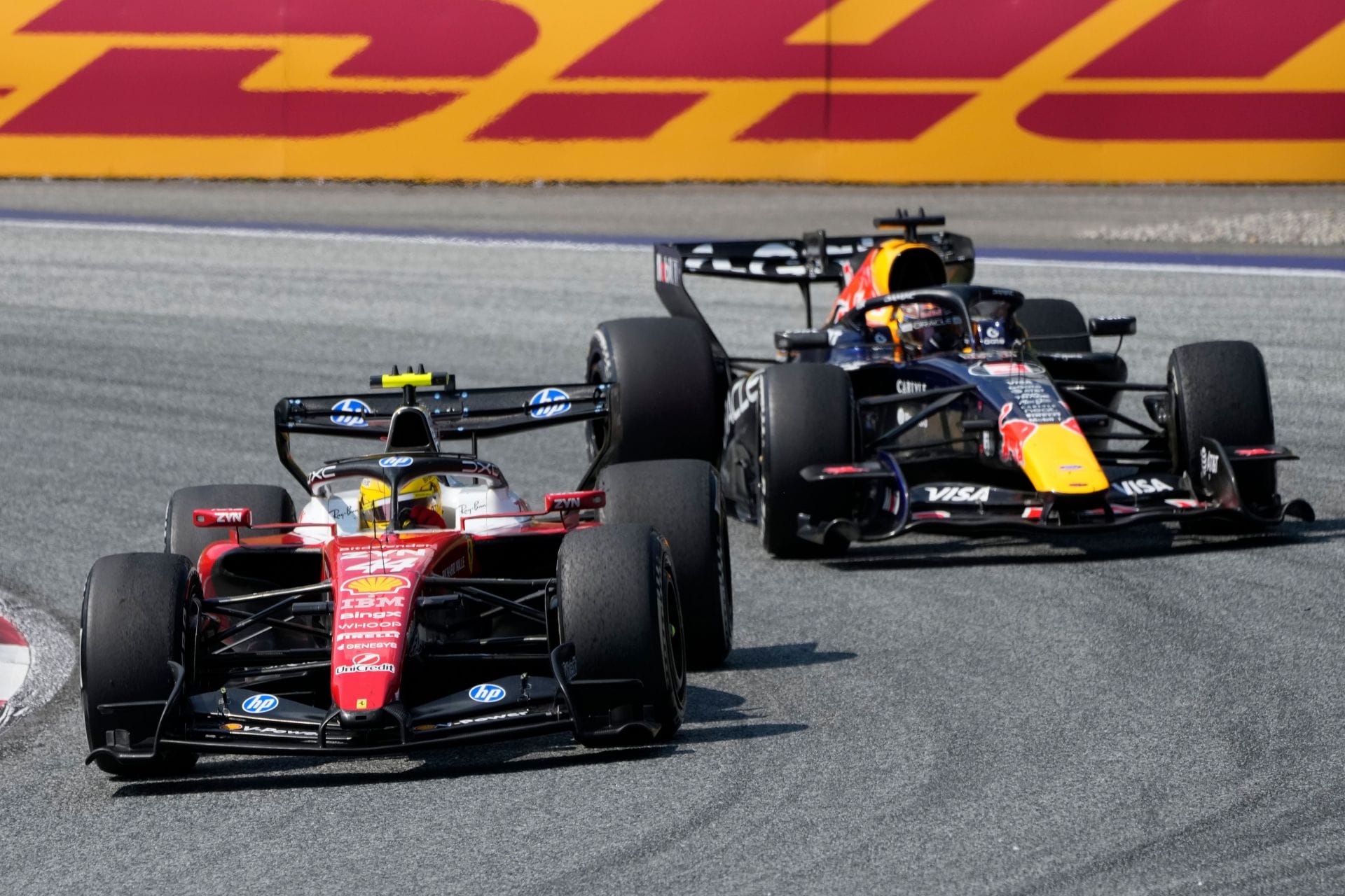 Lewis Hamilton e Max Verstappen no Grande Prêmio da Áustria - Fonte: Getty