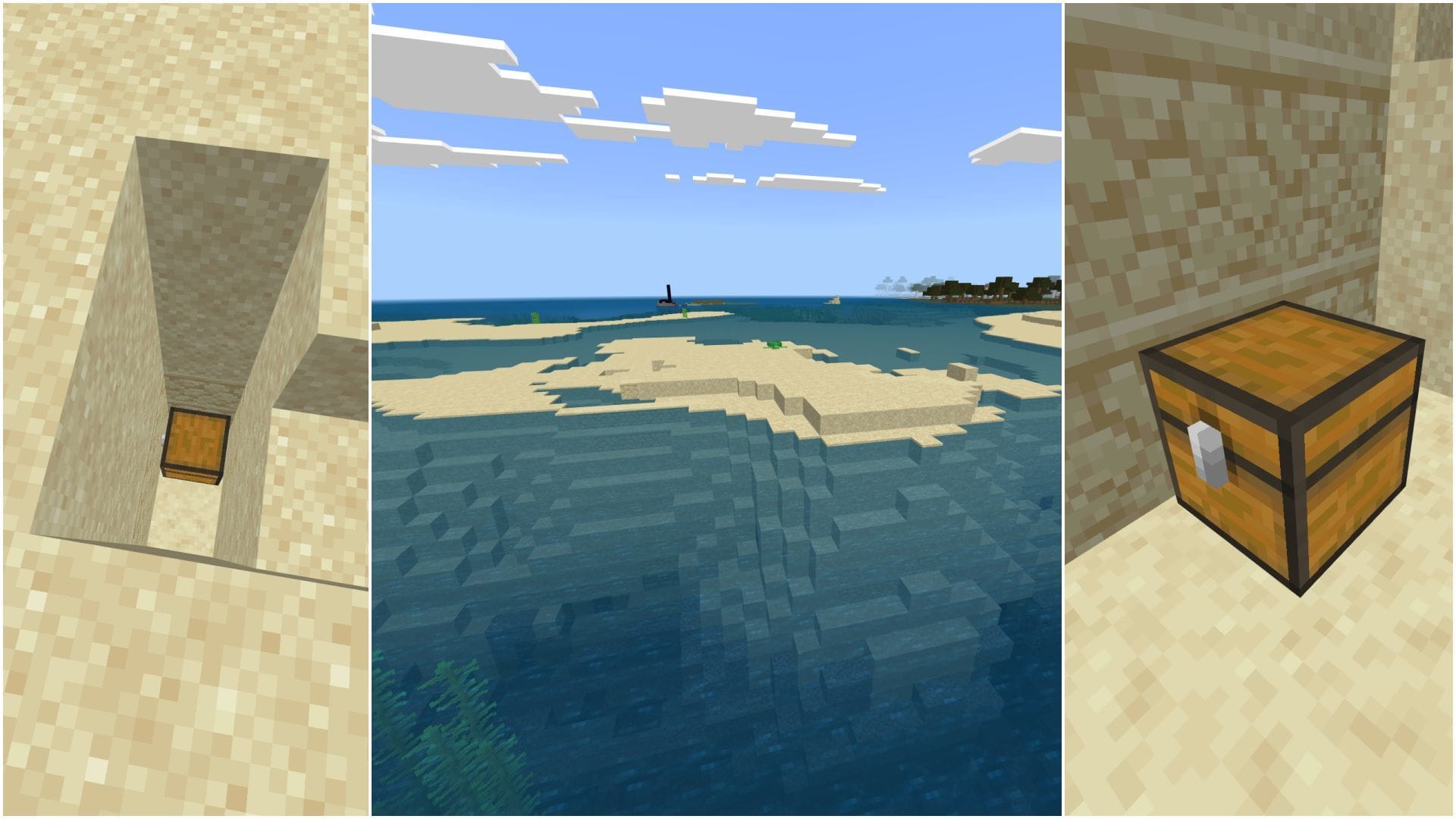 Whopping six buried treasures in one small area (Image via Mojang Studios || Sportskeeda)