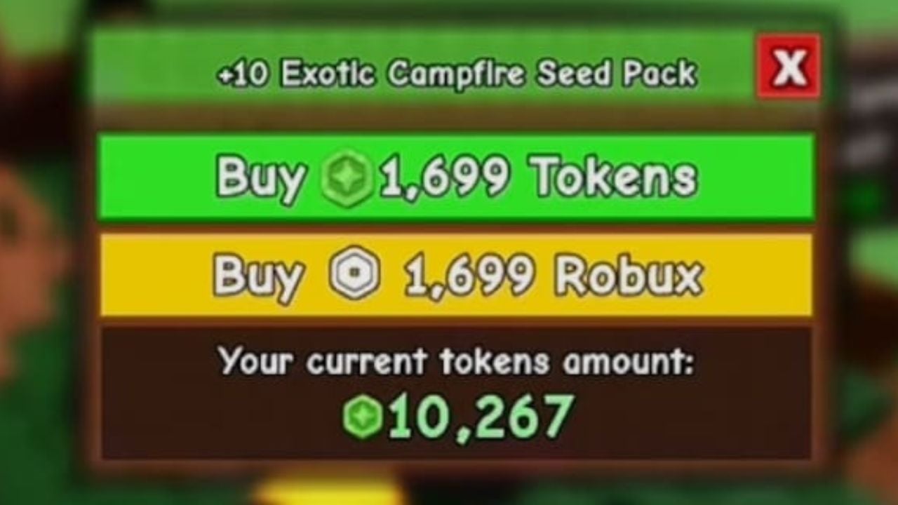 Physical Robux Packs Grow a Garden Exotic Campfire Seed Pack guide