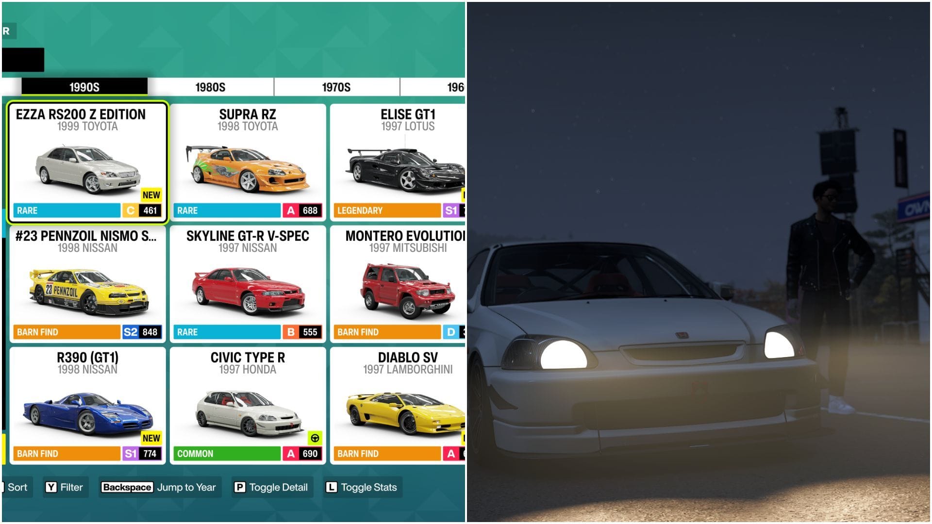 Estacione um carro da década de 1990 no carro para completar o desafio (Imagem via Xbox Game Studios || Sportskeeda)