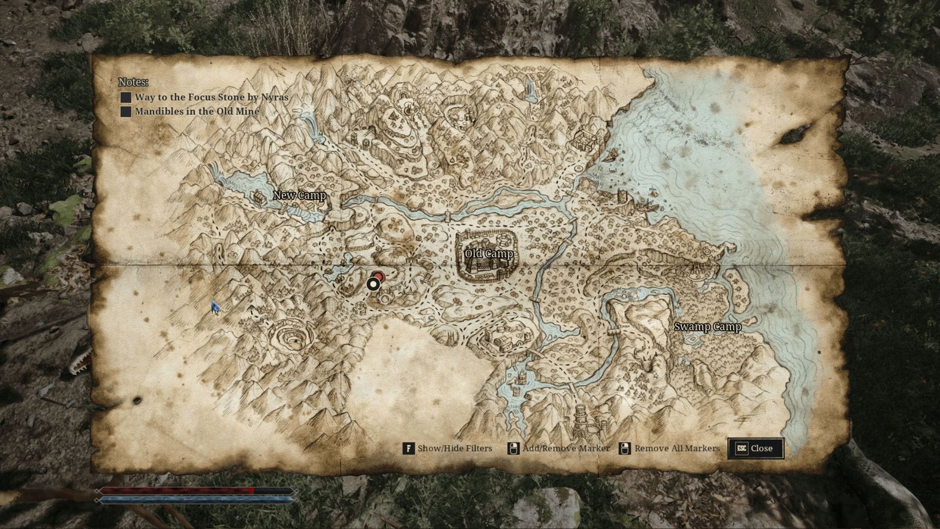 Você encontrará de três a quatro lagartos logo além da serraria atrás da cabana de Cohsel (Imagem via Alkimia Interactive)
