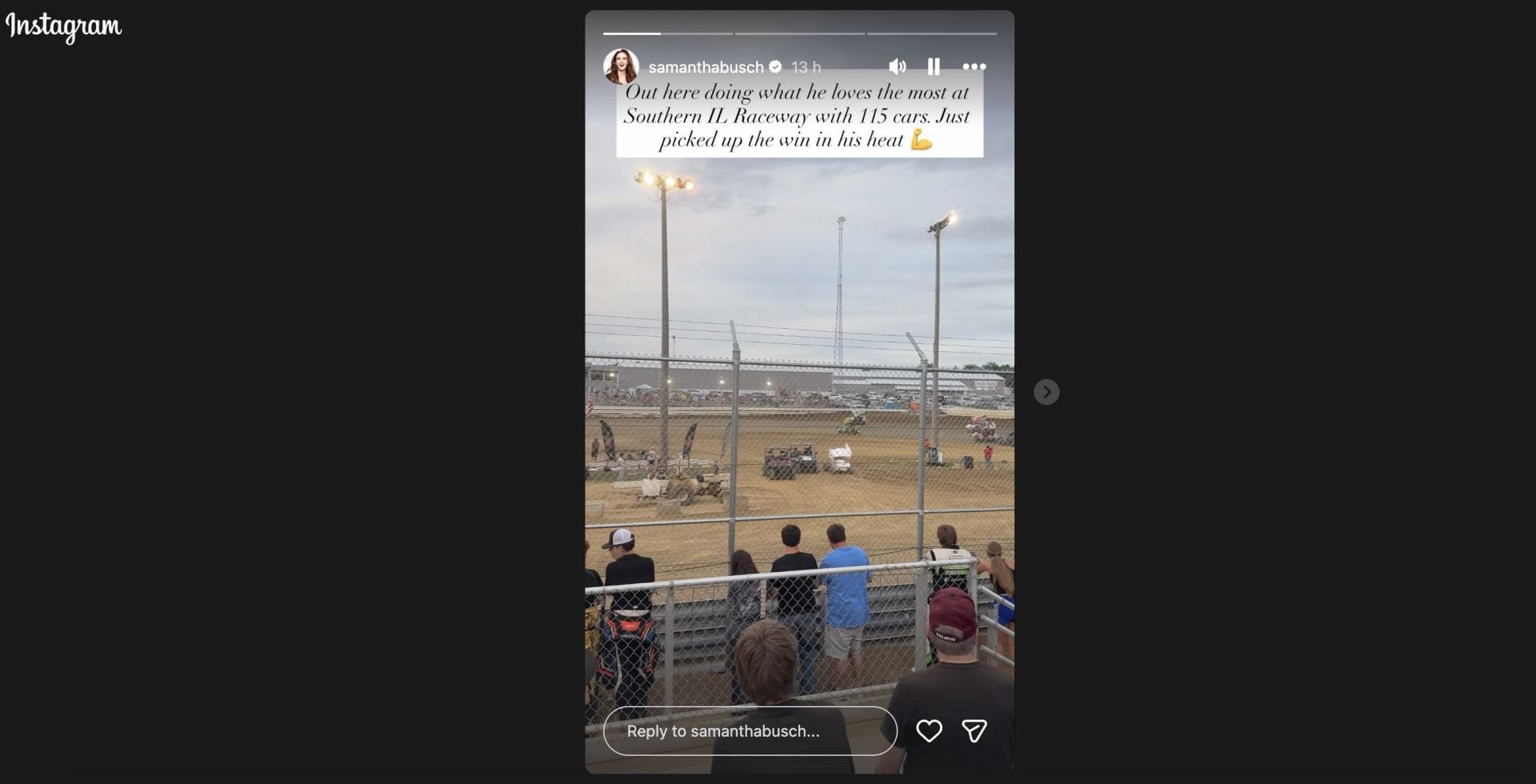 Fonte: Captura de tela via Instagram/@samanthabusch