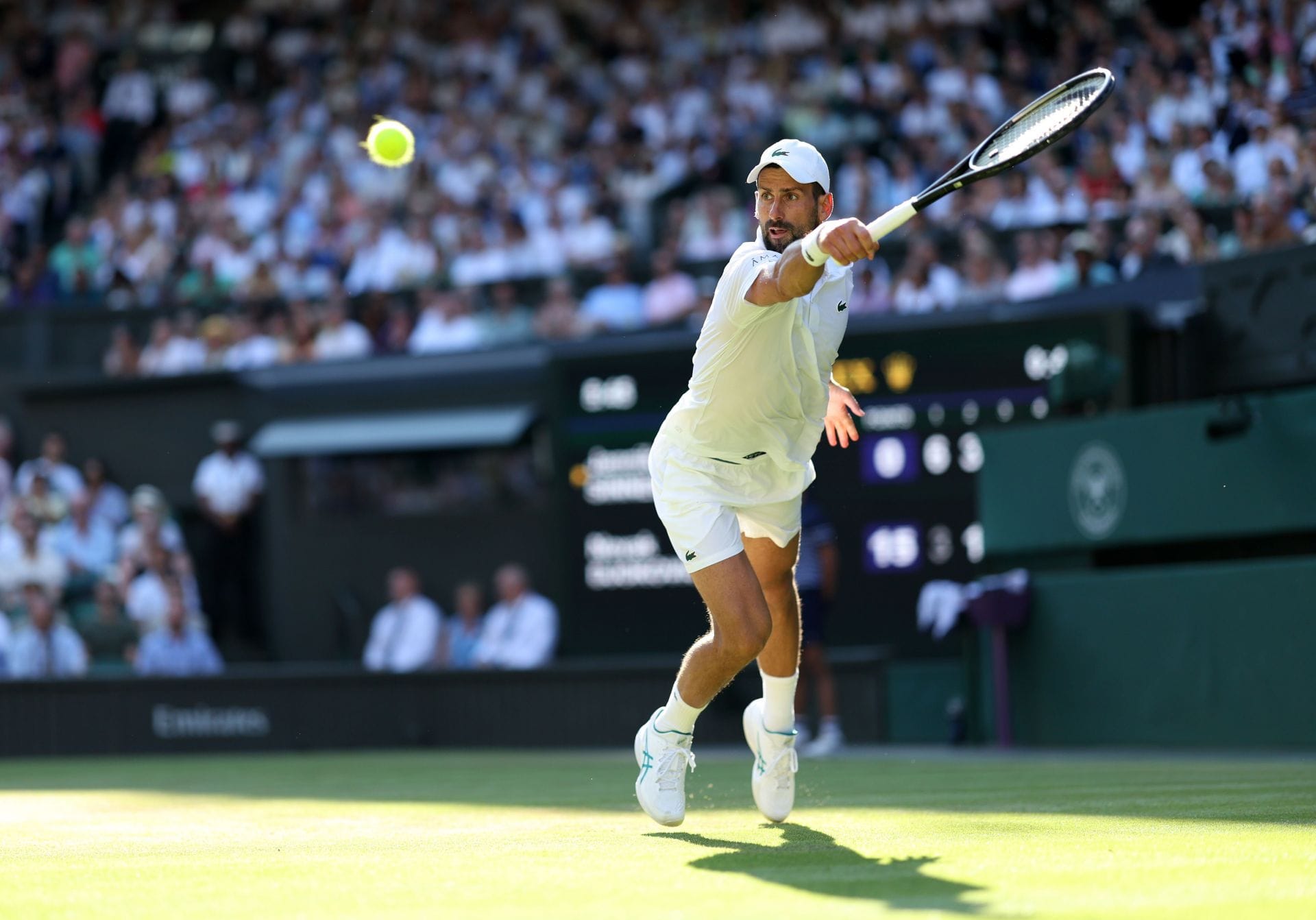 Novak Djokovic no Campeonato de Wimbledon de 2025. (Fonte: Getty)