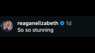 Screenshot of Reagan Bregman's comment on Kara Bieber's Instagram Story (Image via Instagram.com/@karamaxinebieber)