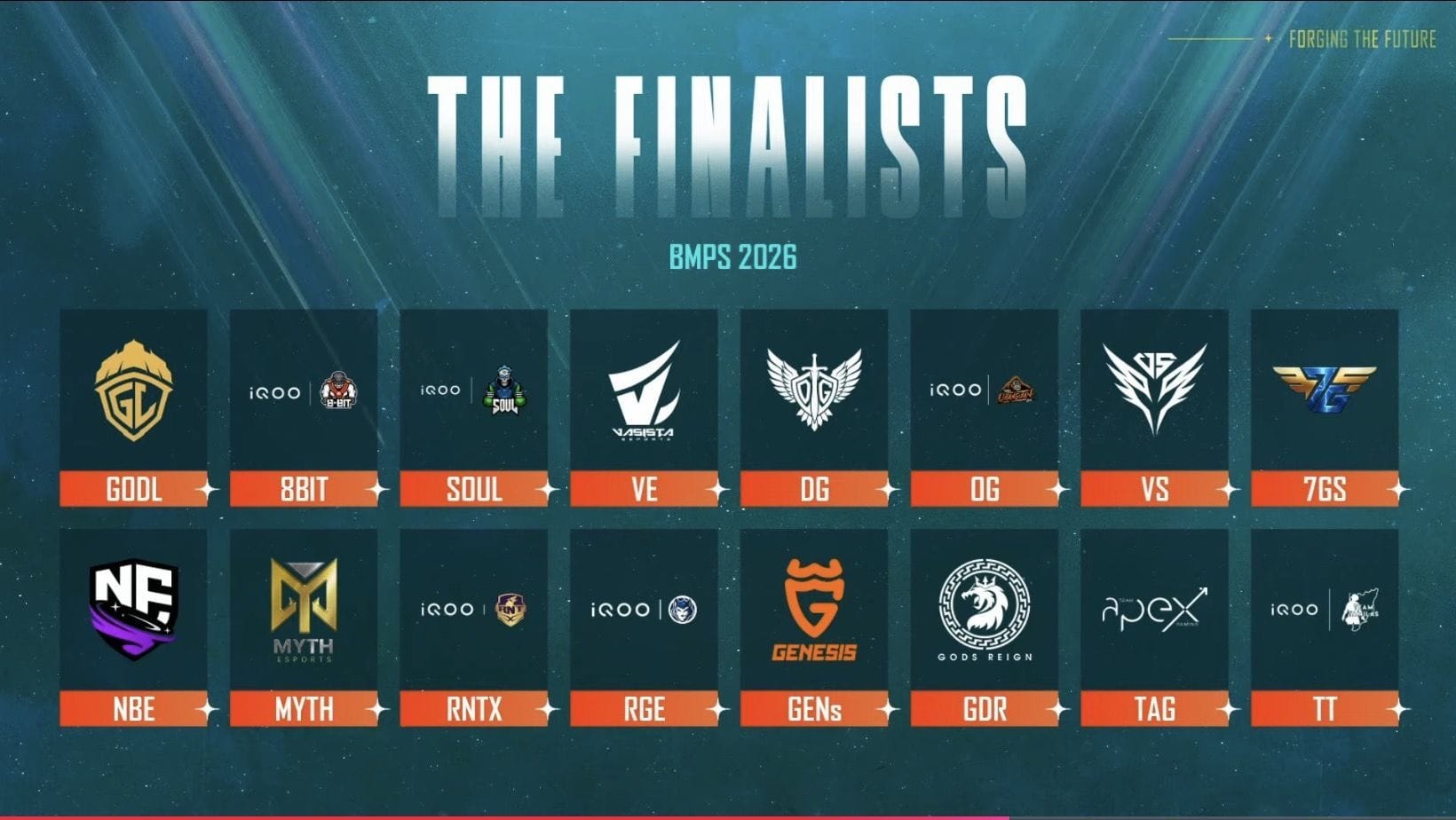 Equipes qualificadas para a Grande Final (Imagem via YouTube/@kraftonindiaesports)