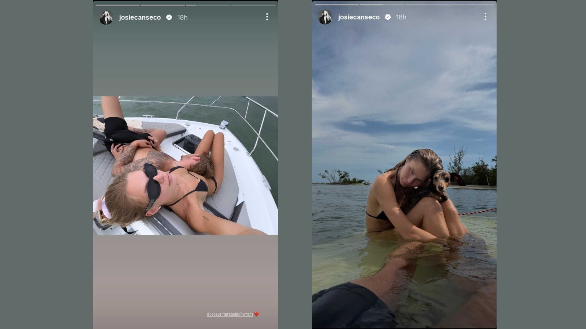 A filha de Jose Canseco, Josie, compartilha uma prévia de sua escapadela romântica na história do IG