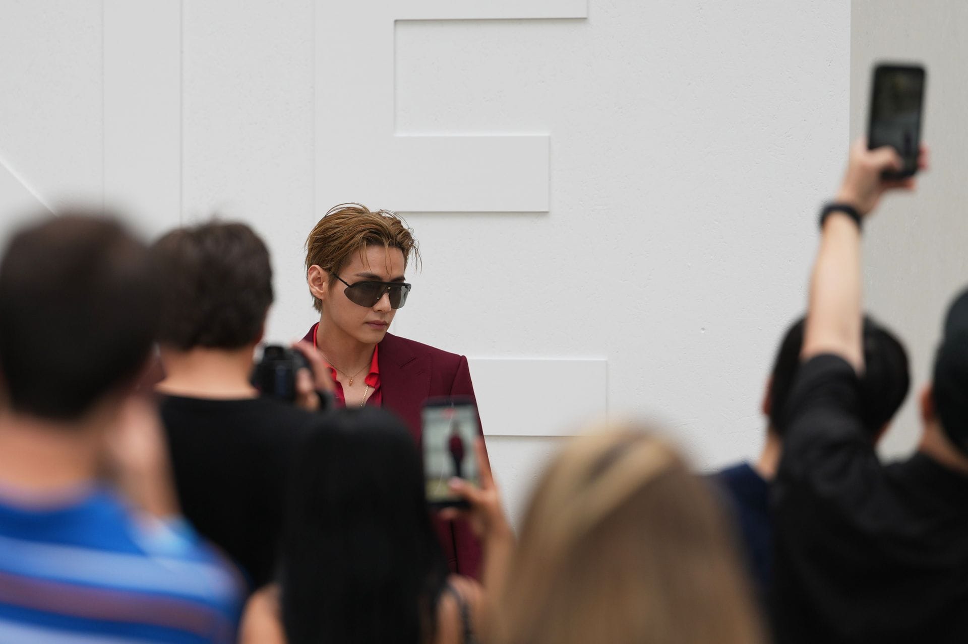 "V is so handsome in red" - Fans react as BTS' Taehyung serves "rockstar" energy at the Celine Men's SS27 show