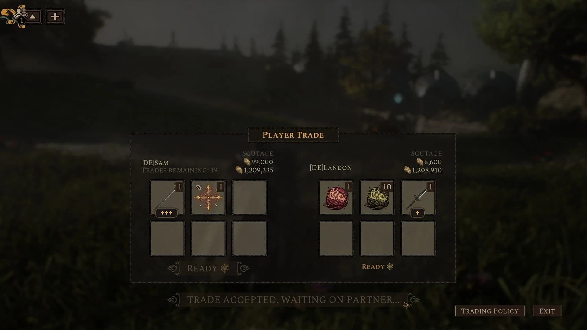 Trading menu preview (Image via Digital Extremes)