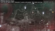 Localização do arquivo do túmulo do observador (imagem via Bungie || YouTube/@Esoterickk)