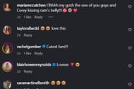 Captura de tela do comentário da esposa de Cody Bellinger (imagem via Instagram/madyseager)