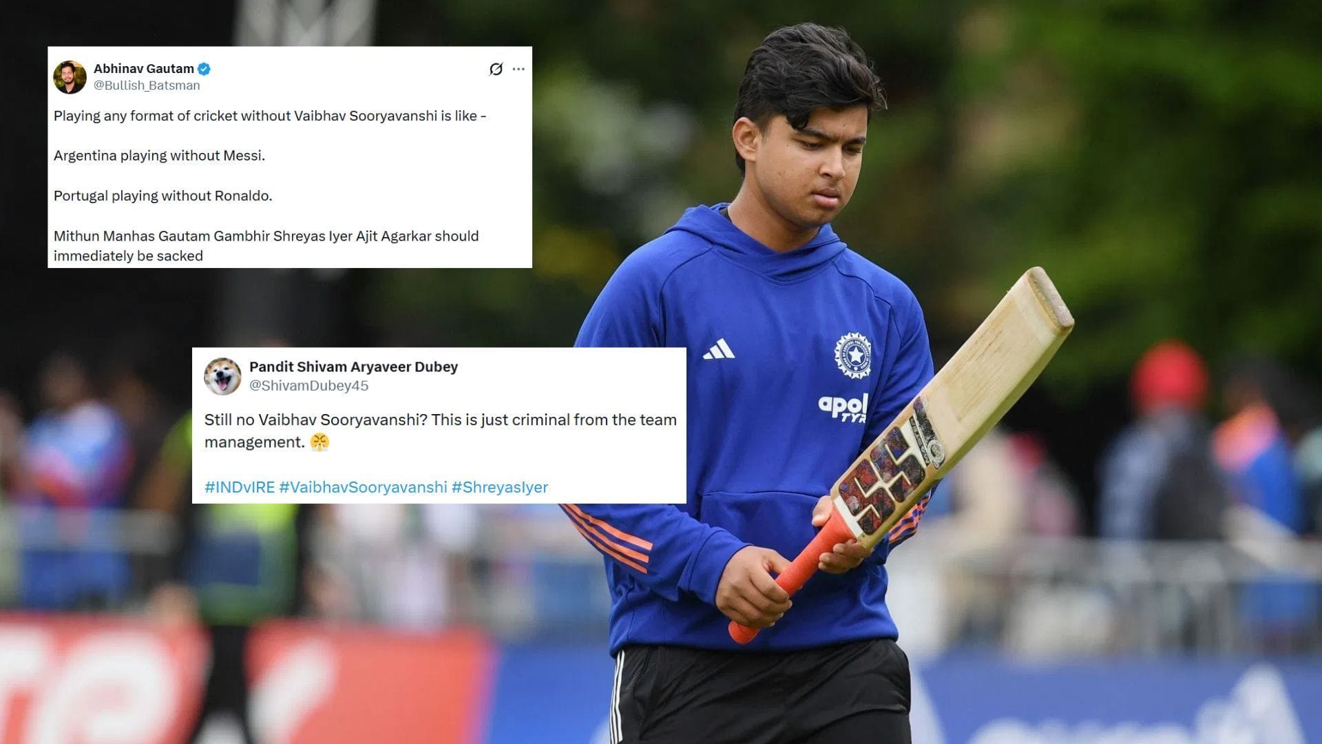 "Uske naam pr stadiums bhar rhe h" - Fans left disappointed yet again as Vaibhav Suryavanshi misses out on playing XI in IRE vs IND 2026 2nd T20I