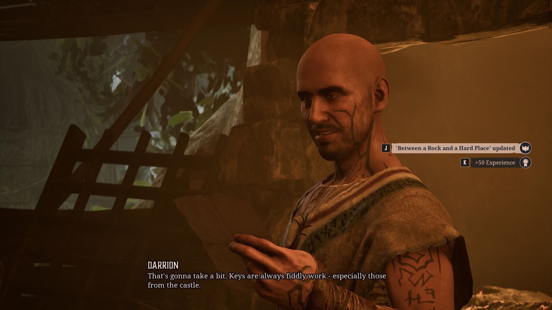 Convença Darrion no Pântano a construir a chave para Stone (Imagem via Alkimia Interactive)