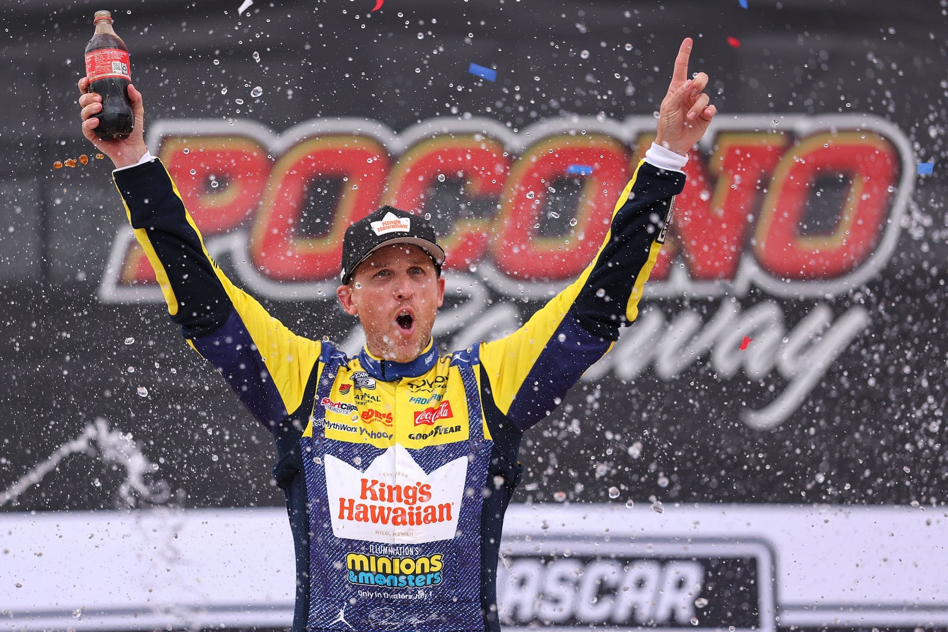Joe Gibbs makes a heartfelt Denny Hamlin admission after historic third straight win at Pocono: “He still has a drive to really go after it”
