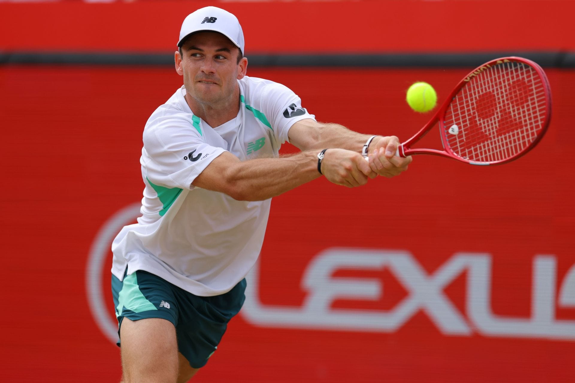 Tommy Paul (EUA) contra Ugo Humbert (FRA) durante o HSBC Championships no The Queen's Club em Londres, Inglaterra. (Foto via Getty Images)