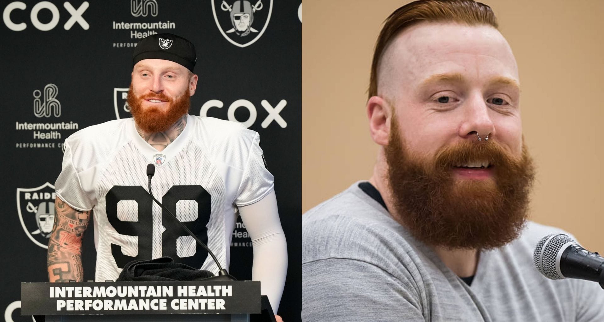 "I 100% thought this was Maxx Crosby": NFL fans stunned as WWE star Sheamus suits up in Titans uniform in latest post