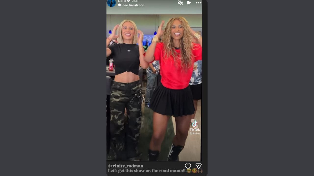 Ciara e Trinity Rodman dançam em um TikTok.