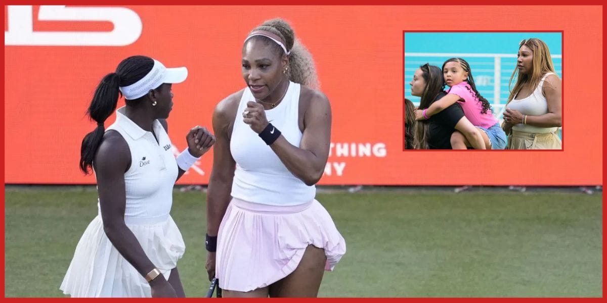 Serena Williams can't stop teasing daughter Olympia as she makes best use of time left at Queen's Club after Mboko withdrawal