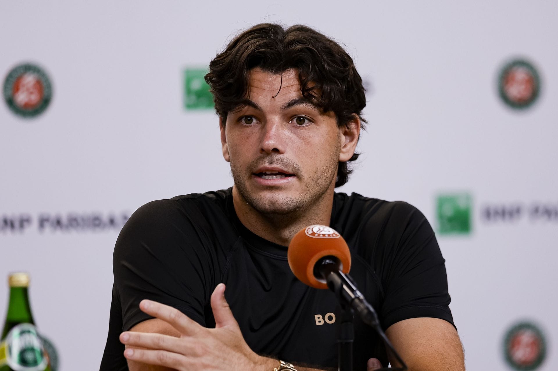 Taylor Fritz, dos Estados Unidos, durante o Aberto da França de 2026 em Roland Garros, em Paris, França. (Foto de Getty Images)