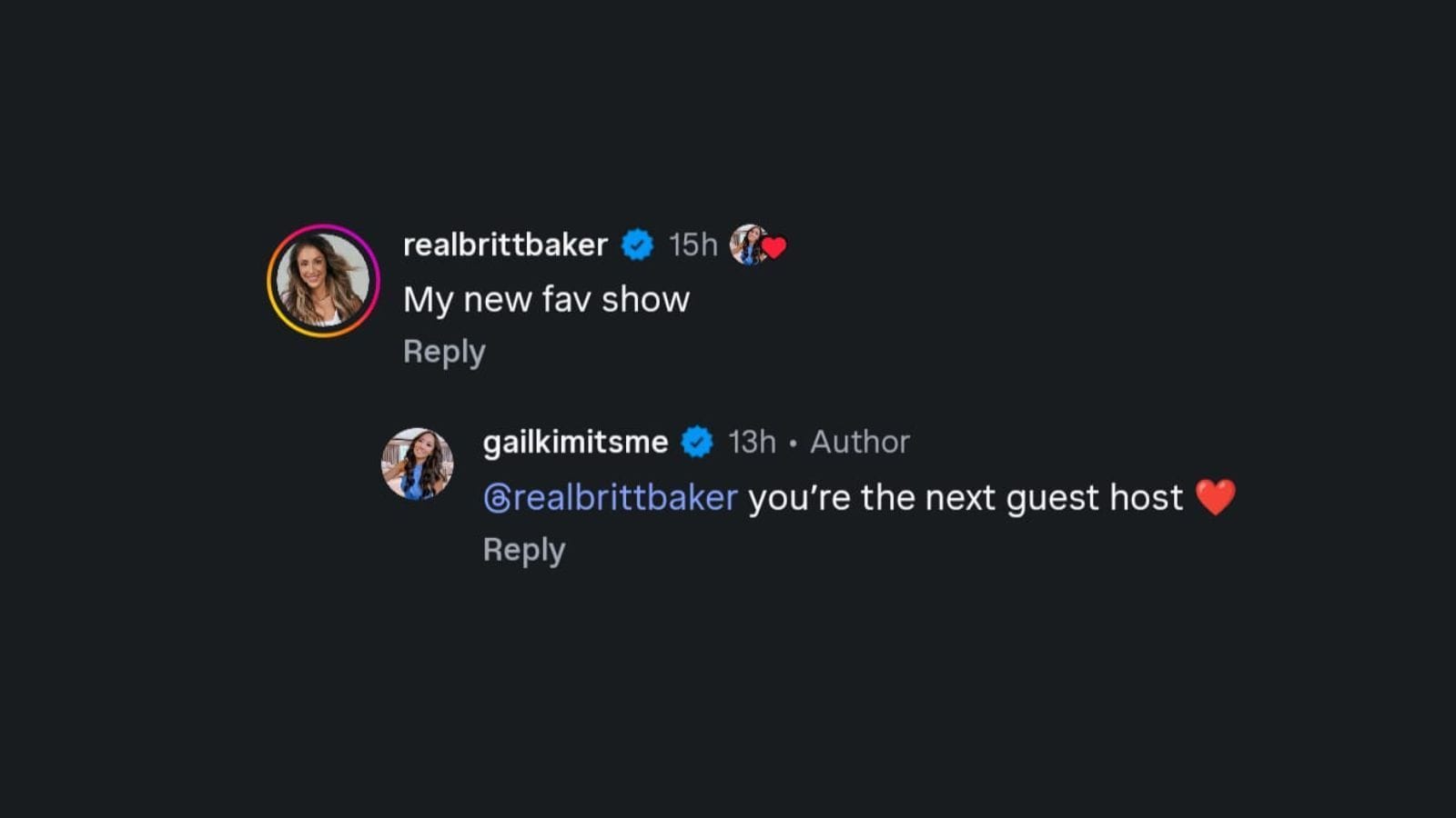 Comentário de Baker [Image via Instagram/@rebeltanea]