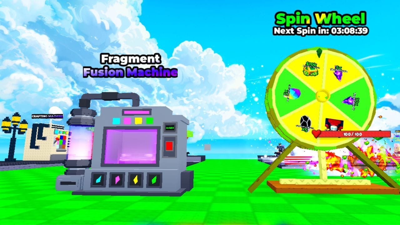 Localização da máquina de fusão de fragmentos (imagem via Roblox)