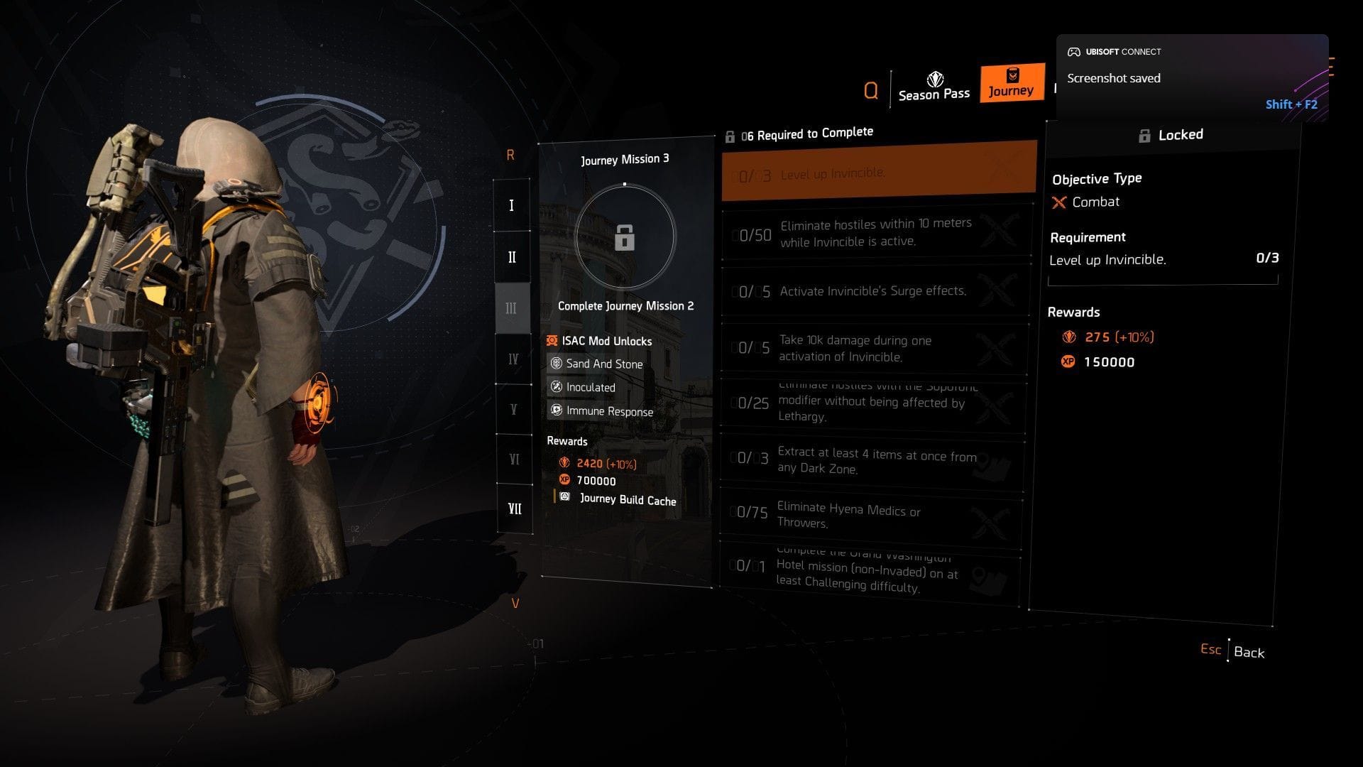 Jornada III para modificadores passivos (imagem via Bungie)