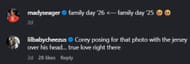 Captura de tela do comentário da esposa de Cody Bellinger (imagem via Instagram/madyseager)