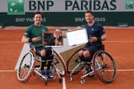 Gordon Reid of Great Britain and Alfie Hewett of Great Britain at the 2026 French Open at Roland Garros in Paris, France. (Photo by Getty Images)