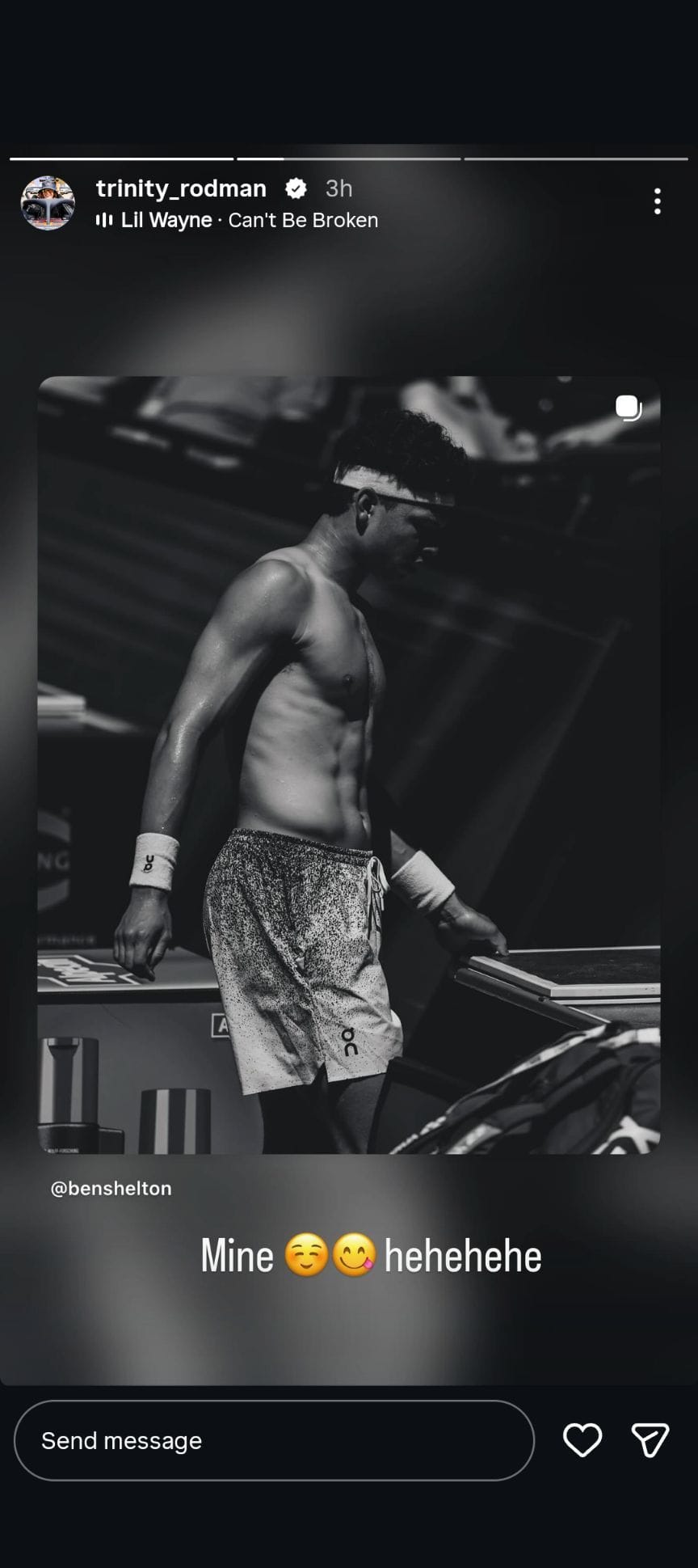 Captura de tela da história de Rodman no Instagram.