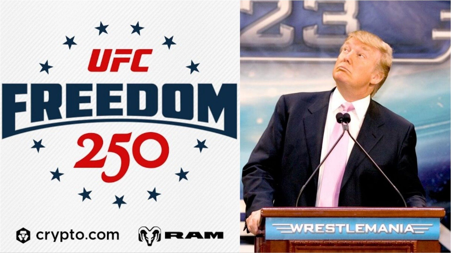 Hall of Famer President Donald Trump Makes WWE Style Entrance At UFC Freedom 250