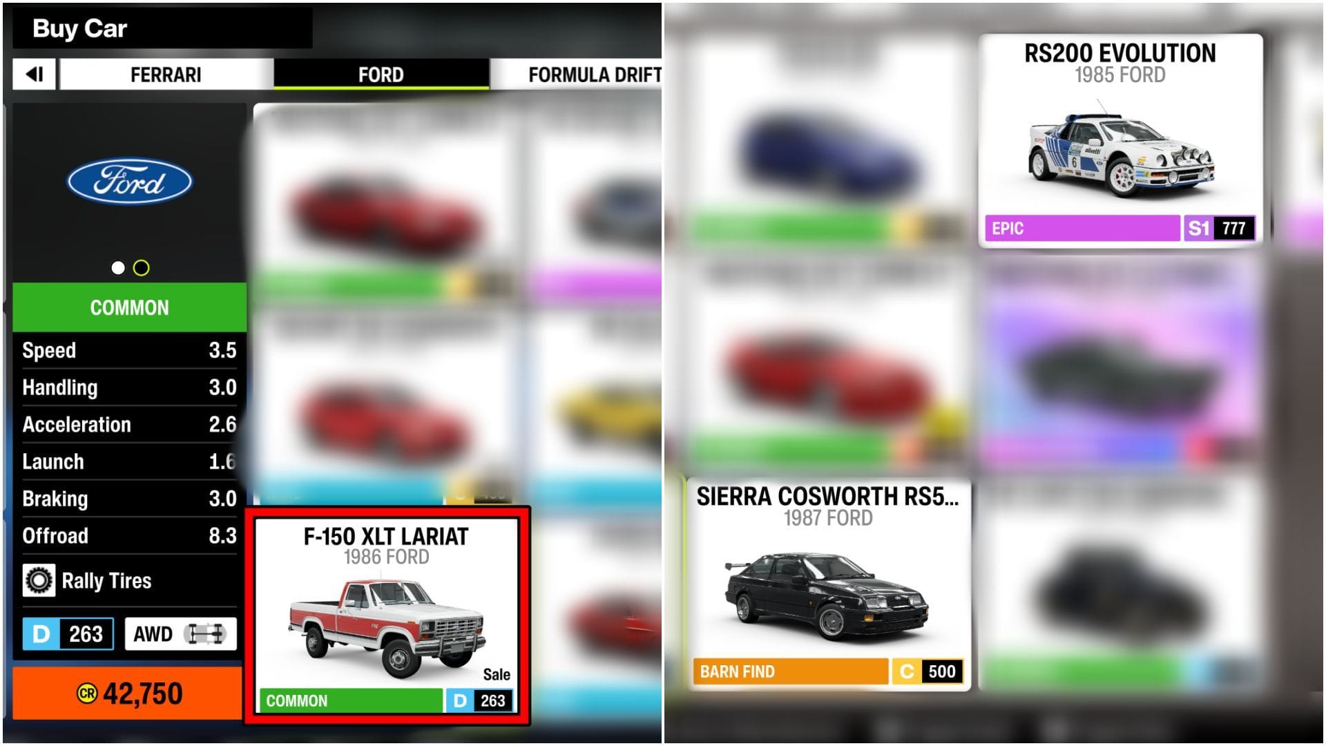 Somente carros Ford da década de 1980 podem ser clicados na frente do templo (Imagem via Xbox Game Studios || Sportskeeda)