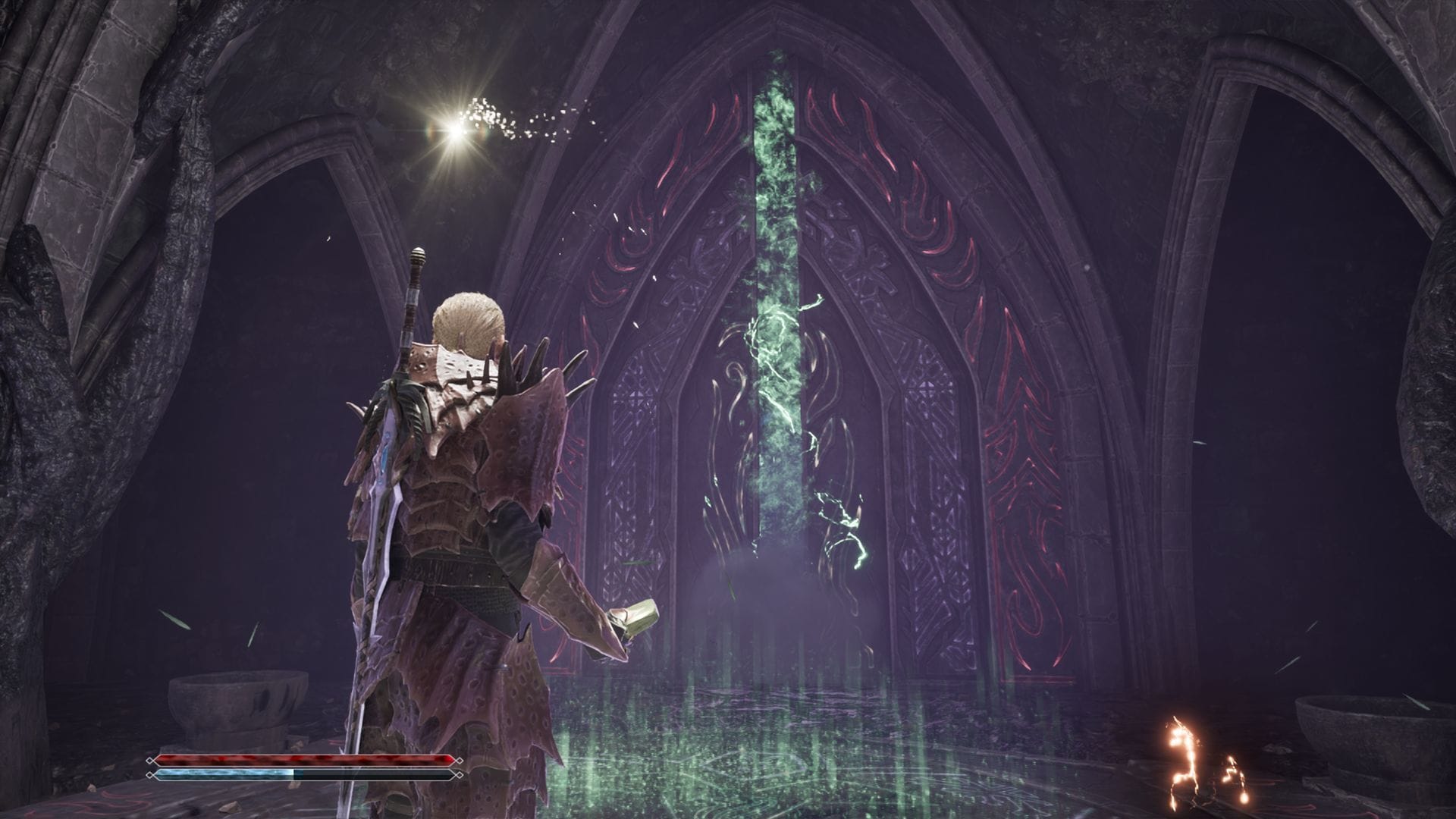 Abra a porta trancada usando magia elementar (Imagem via Alkimia Interactive)
