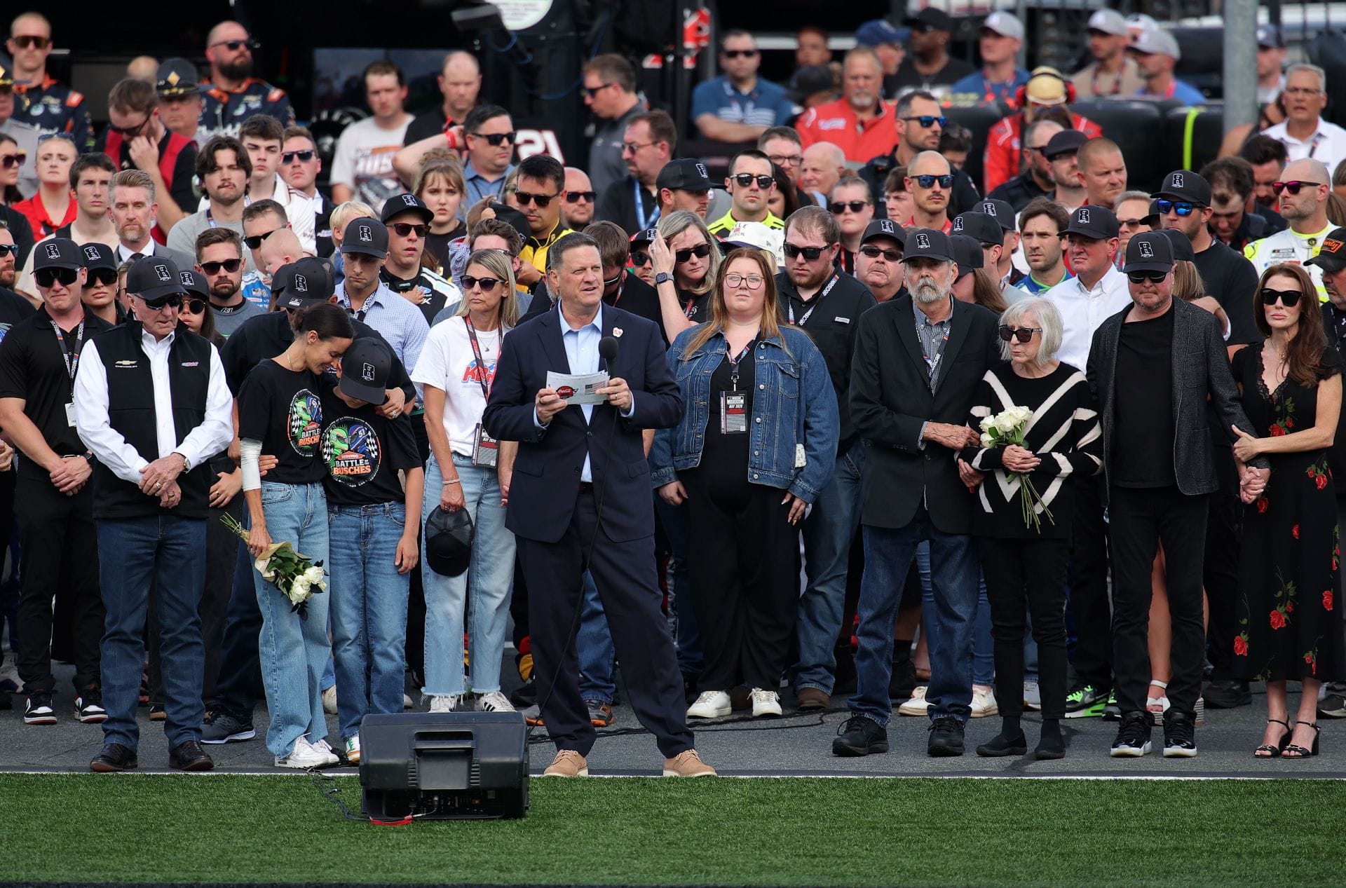 (L) Richard Childress during the Coca-Cola 600 Kyle Busch tribute. Source: Getty