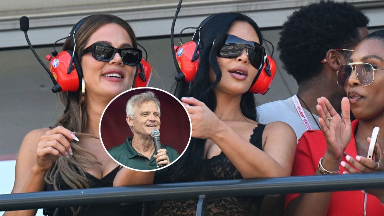 Kenny Wallace reacts to Lewis Hamilton kissing Kim Kardashian after P2 at Monaco GP