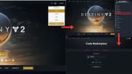 Processo de resgate de código (imagem via Bungie)
