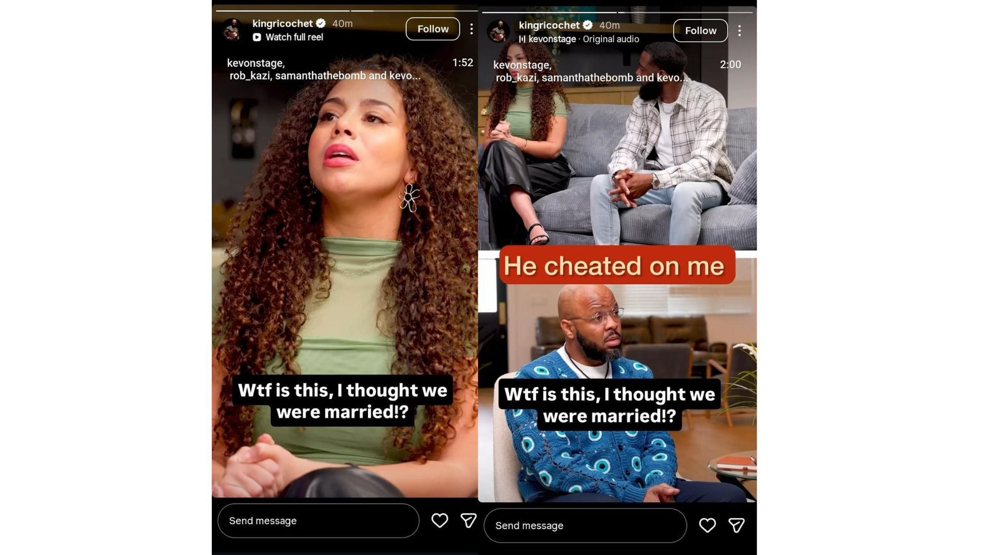 Captura de tela da história IG de Ricochet com Samantha Irvin (Imagem via Ricochet @kingricochet)