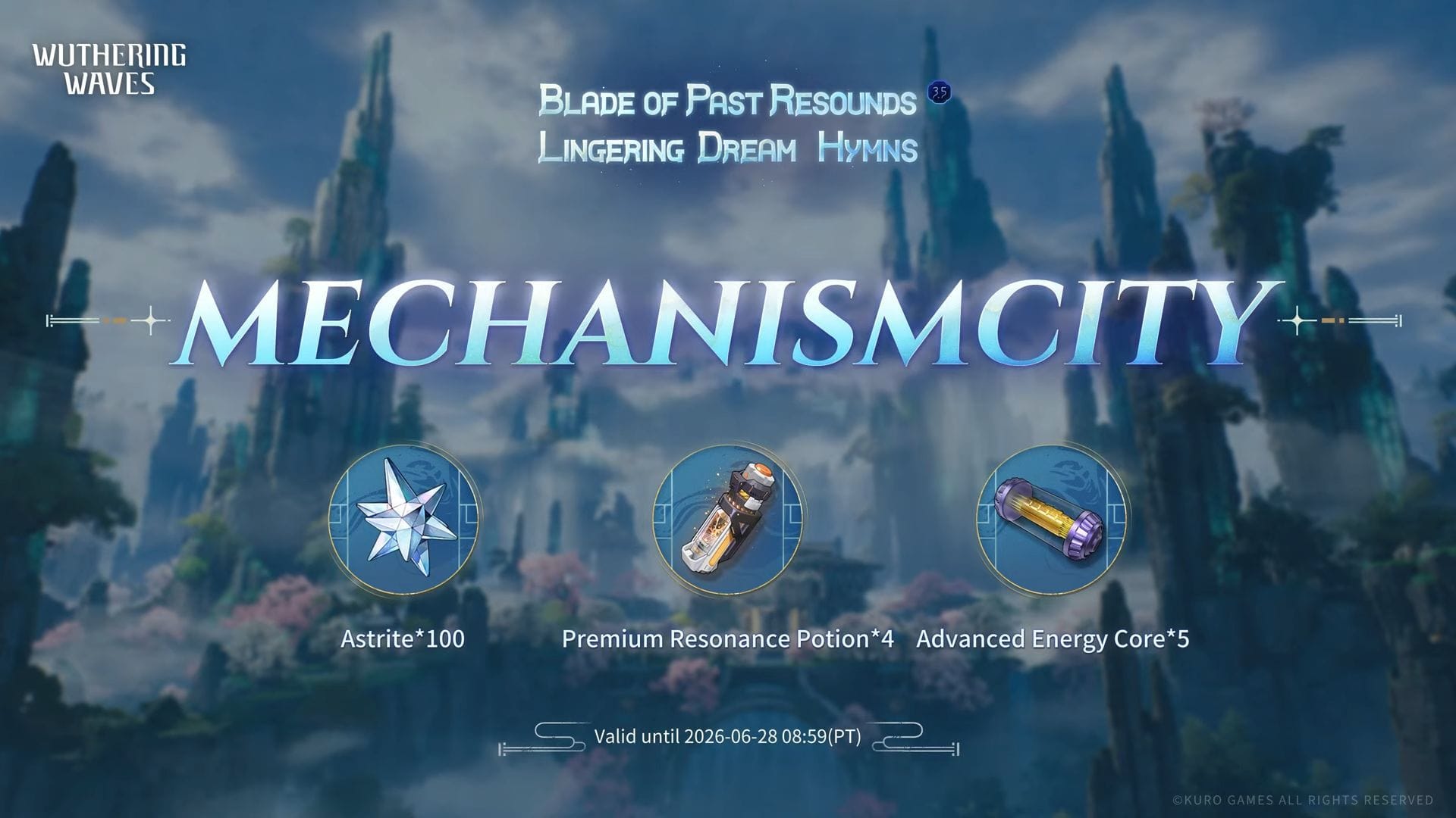 Código de resgate (imagem via Kuro Games)