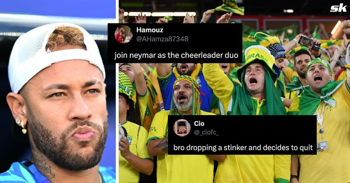 “Join Neymar as the cheerleader duo”, “Decides to quit” - Fans react as Brazil star gets subbed off with injury in first half vs Haiti