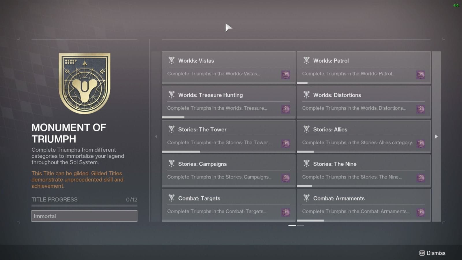 Destiny 2 How To Get Immortal Title