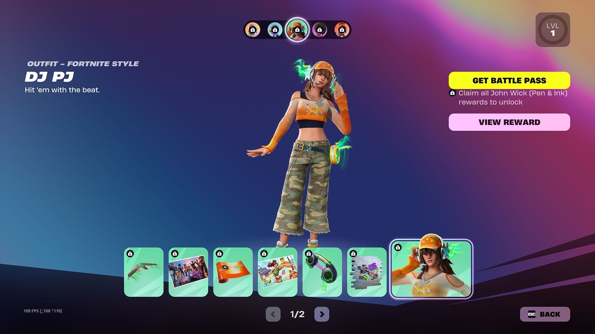 Recompensas para a página bônus do Heatwave PJ (imagem via Epic Games)