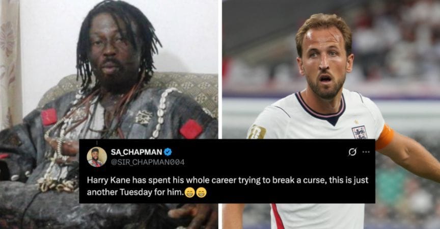 “In the name of Charles Darwin I grant protection” - Fans react as Ghanian witch doctor claims he will curse Harry Kane before FIFA World Cup clash