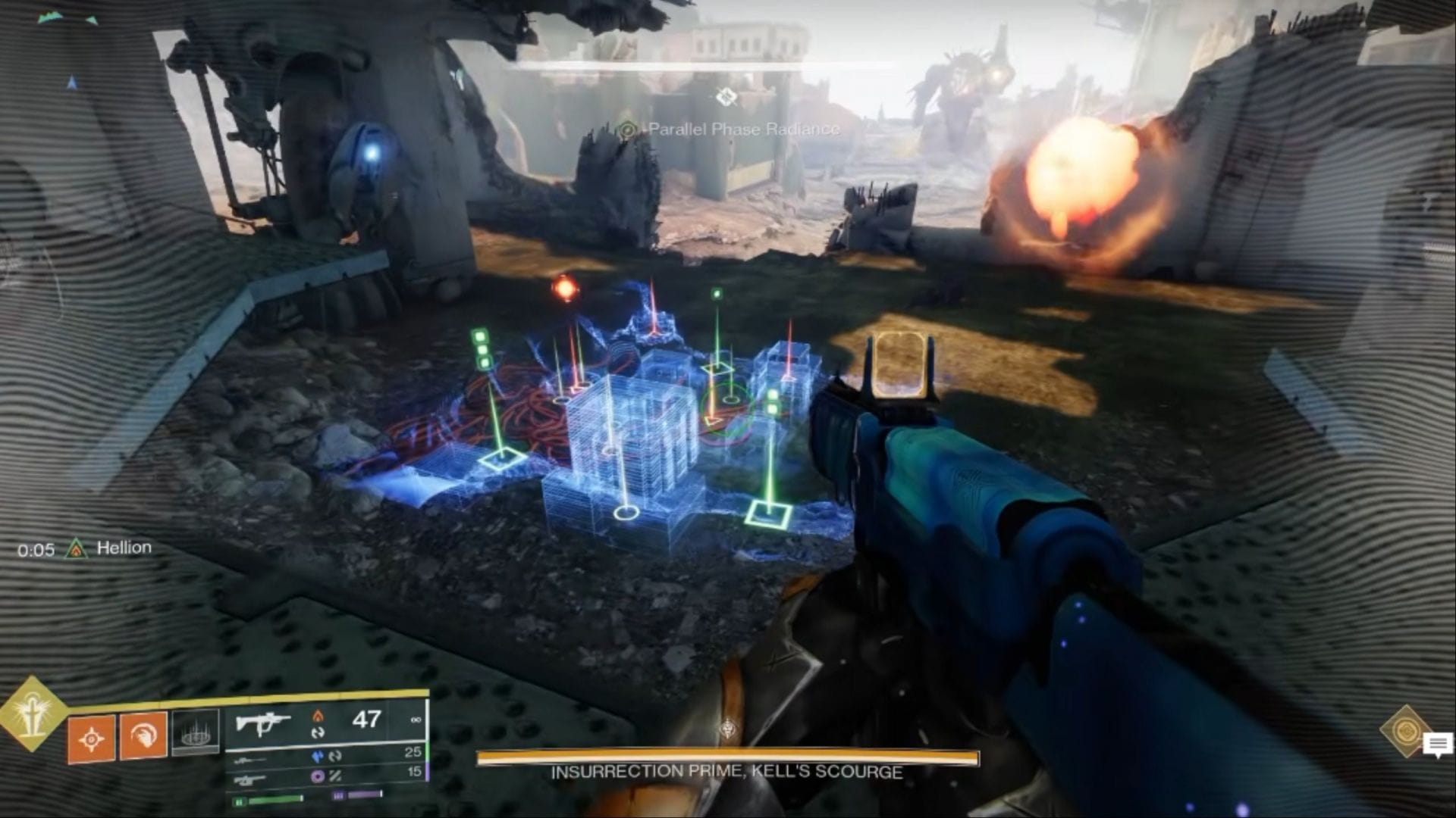 O mapa holográfico no encontro Insurrection Prime de Destiny 2 (Imagem via Bungie) 