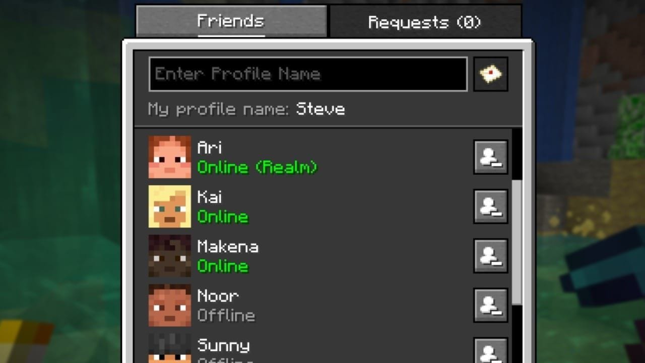 Friends List feature (Image via Mojang)