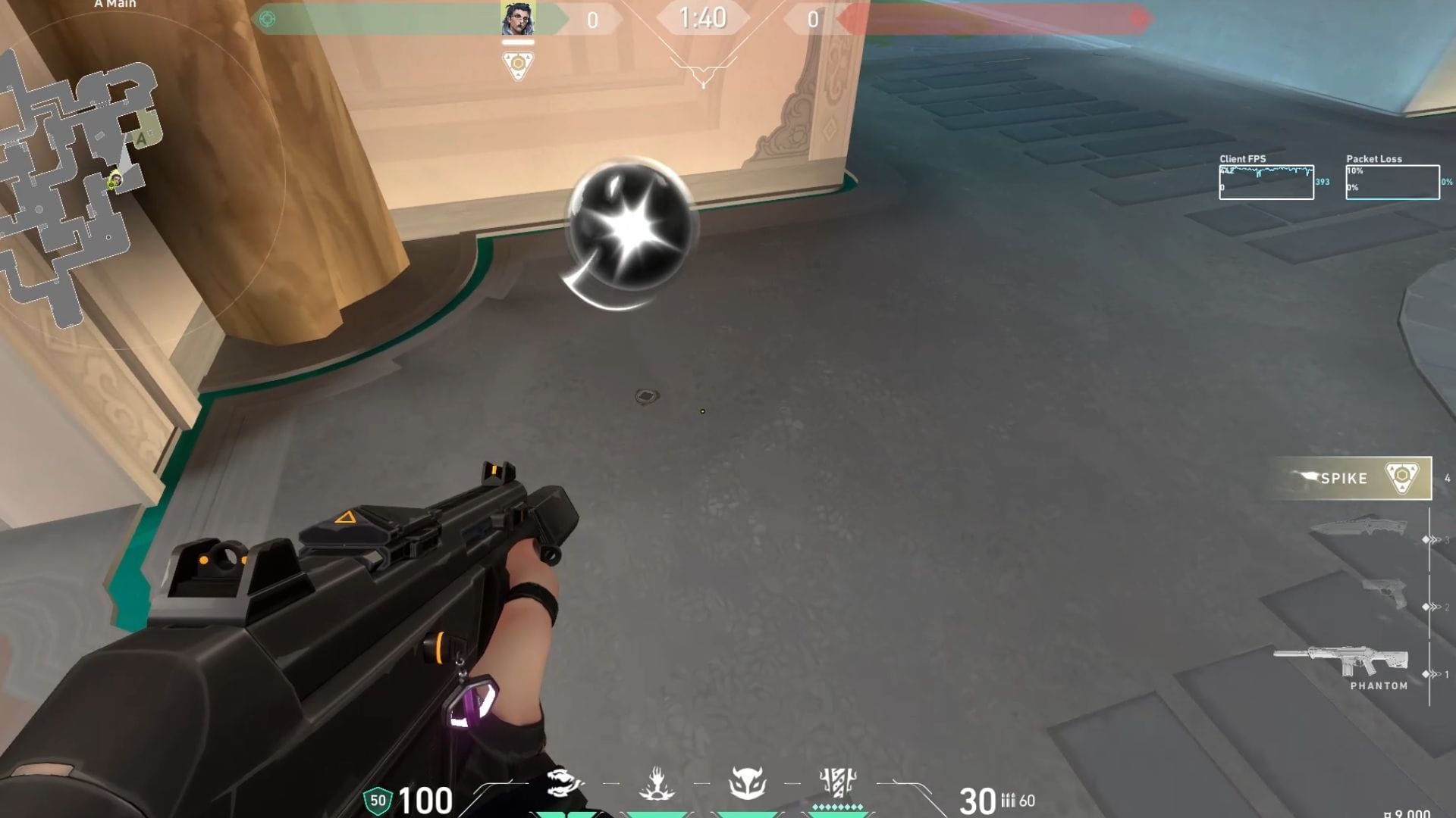 Fique perto do ponto Orb em A principal (Imagem via Sportskeeda Gaming || Riot Games)