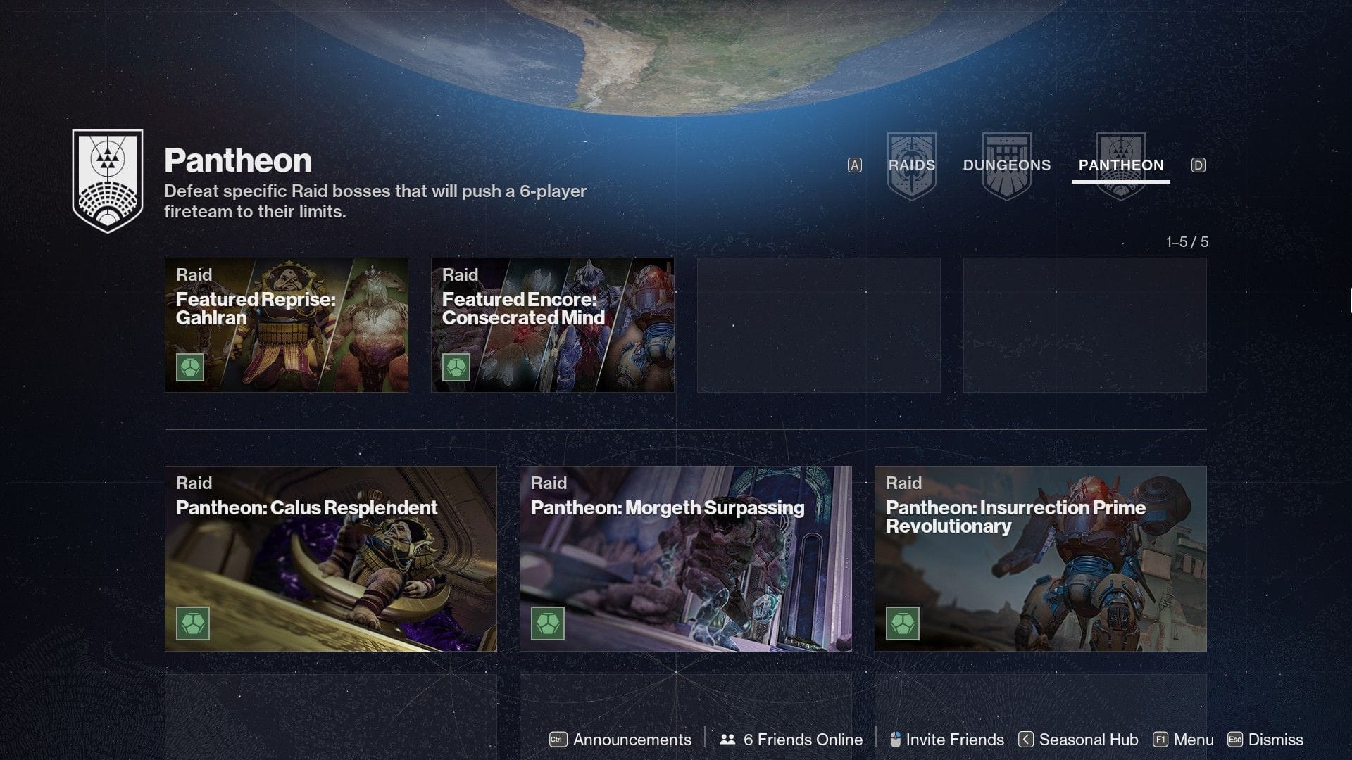 Novo Panteão traz novos itens (Imagem via Bungie)
