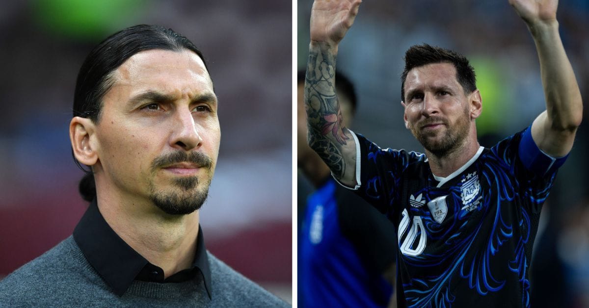 Zlatan Ibrahimovic reacts to Lionel Messi scoring another FIFA World Cup goal after coming off the bench in 3-0 win over Jordan