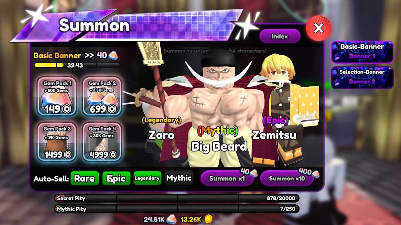 The Summon banner (Image via Roblox)