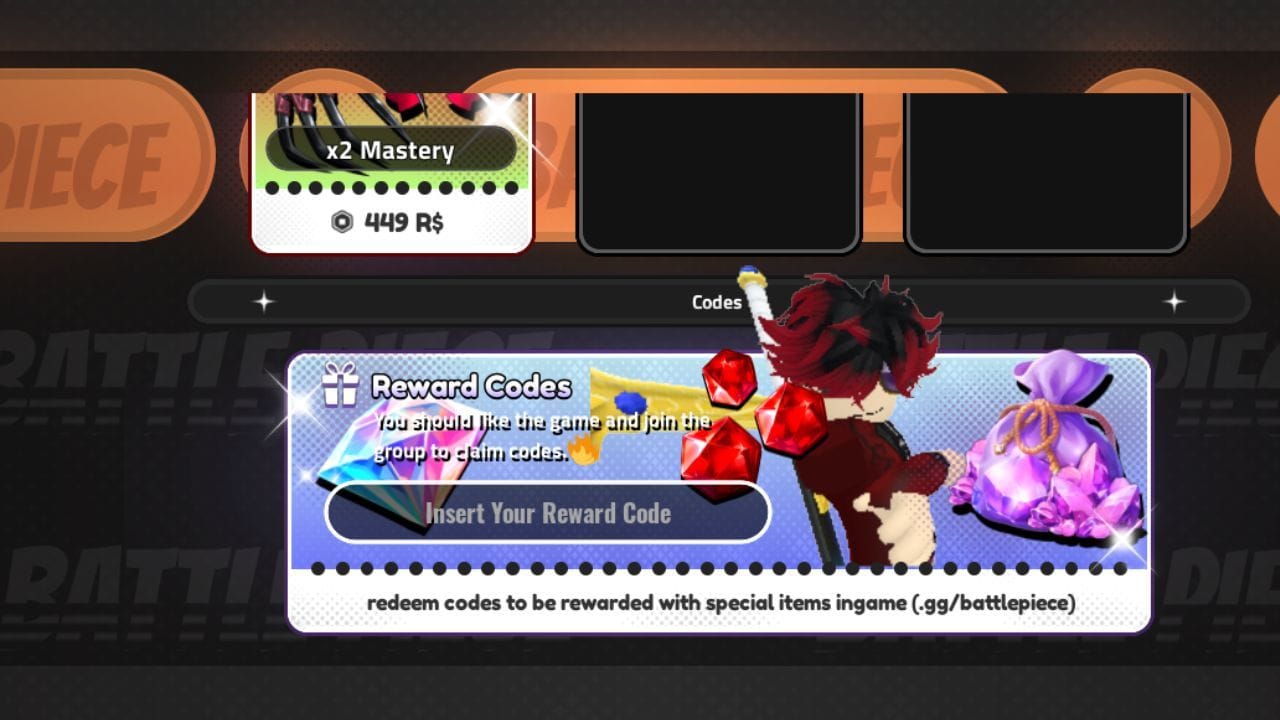 A caixa de resgate de código (imagem via Roblox)