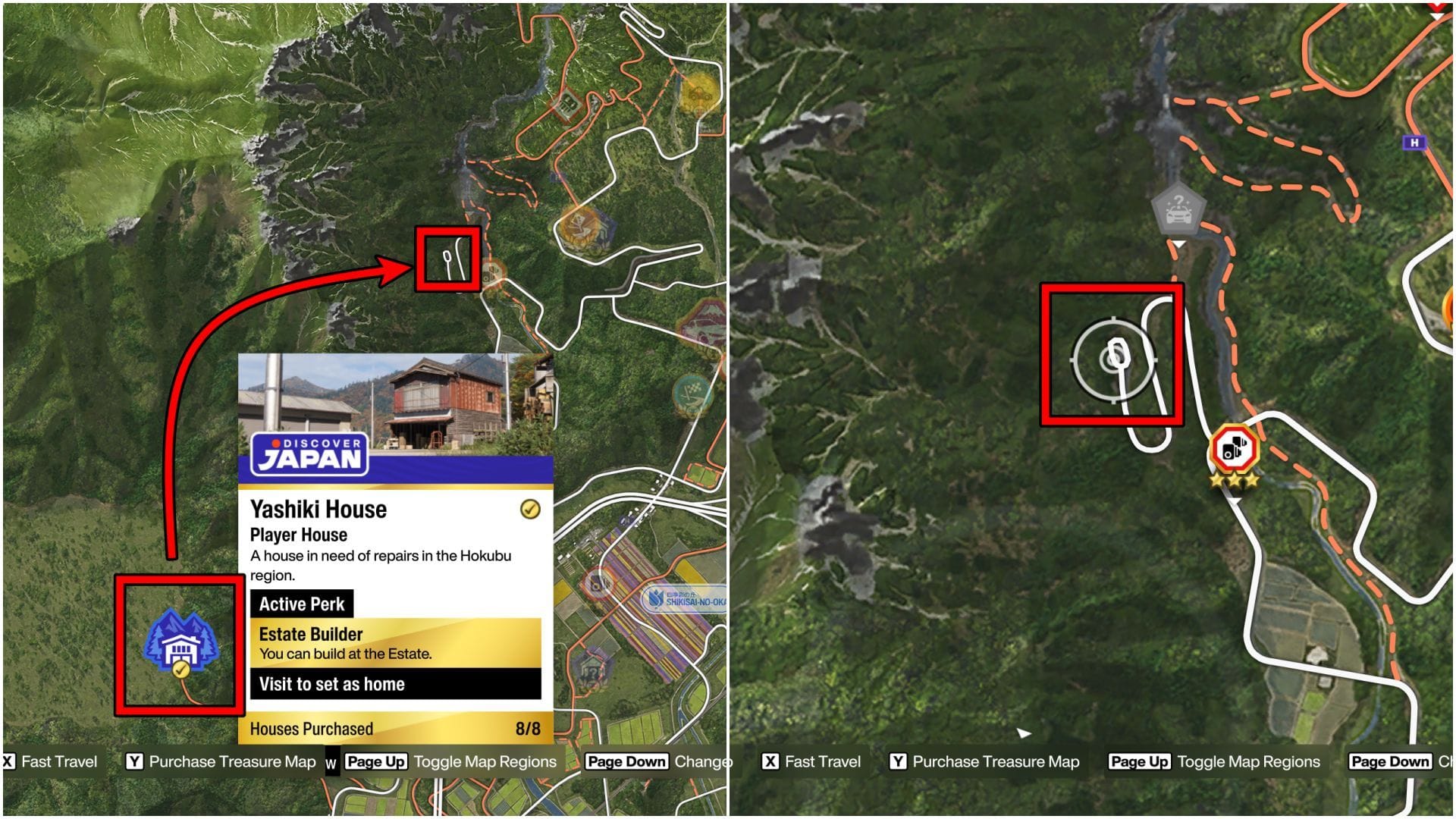 O templo fica ao norte da propriedade, na parte noroeste do mapa (Imagem via Xbox Game Studios || Sportskeeda)