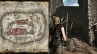 Encontre a cabana de Fingers em um canto da muralha do castelo Old Camp (Imagem via Alkimia Interactive)